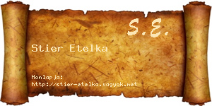 Stier Etelka névjegykártya